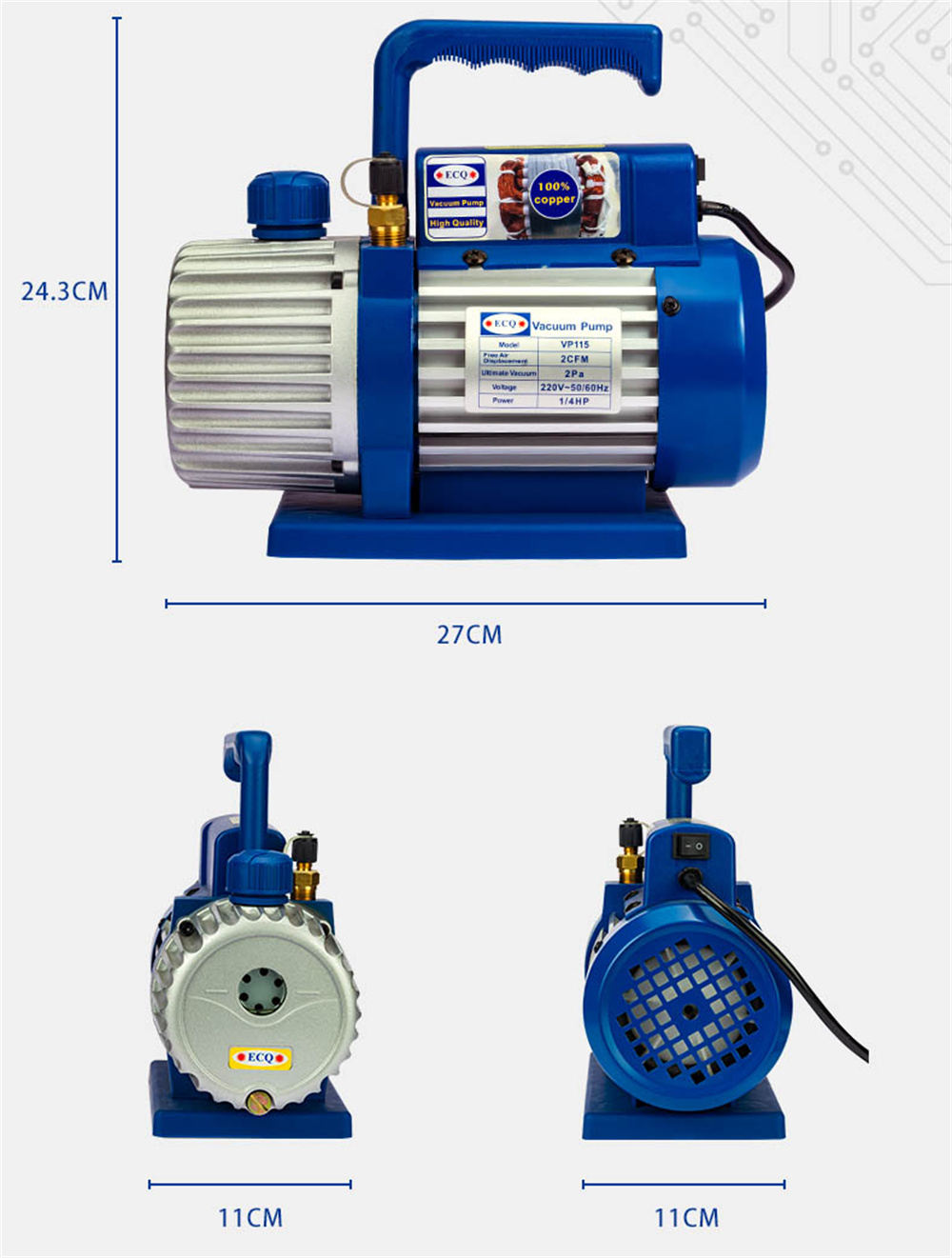 Refrigerant Rotary Vane vacuum pump